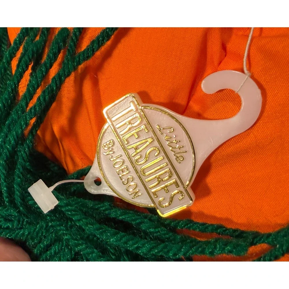 Vintage 1996 Joelson Industries Little Treasures Pumpkin Plush Halloween Decor